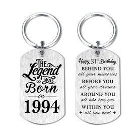 Yobent 31st Birthday Gifts for Him Men 1994, Happy 31st Birthday Keychain, 31 Year Old Bday Gifts for Her Women, The Legend was Born in 1994