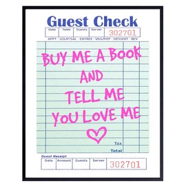 Reading Wall Art Book - Book Lovers Gifts - Literary Book Quotes Wall Decor - Romantic Decorations for Women - Cute Bedroom Decor - Trendy Wall Decor - Maximalist Wall Art - Aesthetic Wall Decor