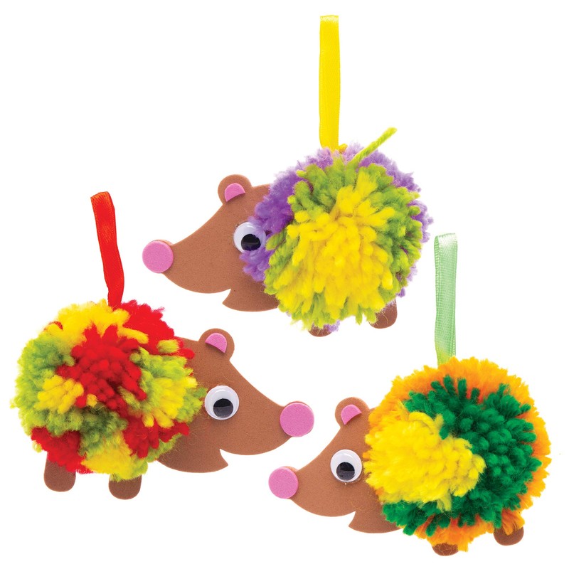 Baker Ross AW938 Animal Hedgehog Pom Kits, Arts and Crafts