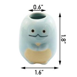 Tegg Mini Toothbrush Holder 4PCS Cute Animal Ceramic Mini Tooth Brush Holder Stand Bathroom Multipurpose Storage Organizer Cotton Swabs Holder