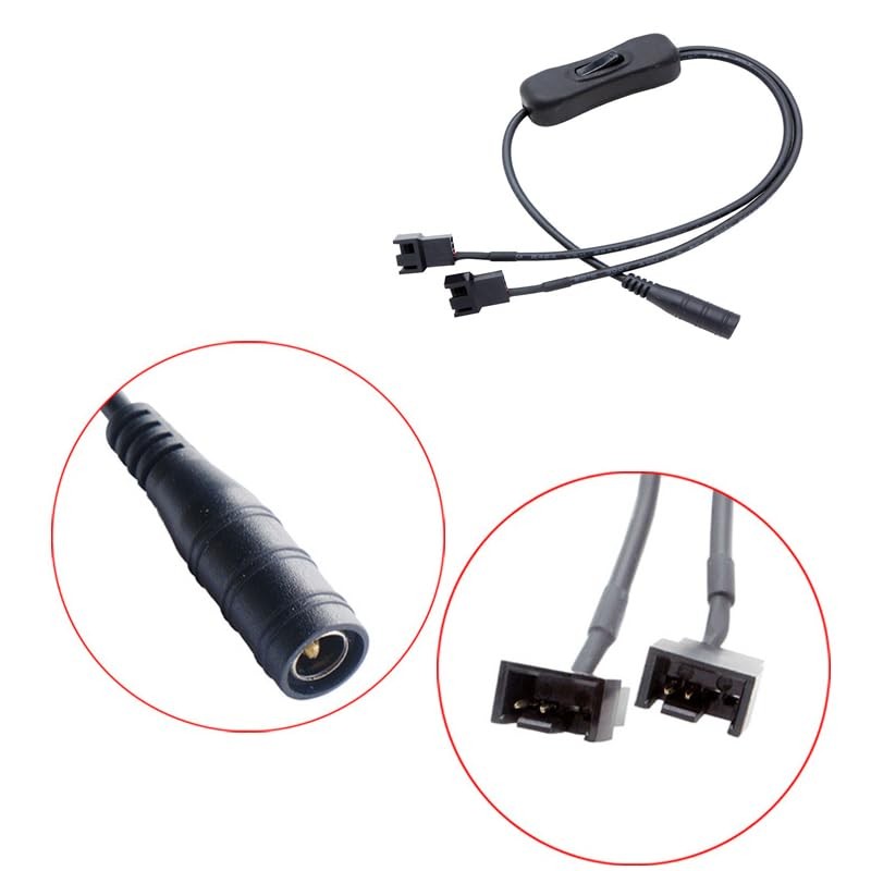 ThtRht 2 Pack DC Plug to PWM Fan Power Cable