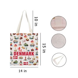 Zuo Bao Denmark Gifts Danish Lover Tote Bag Denmark Souvenir Shopping Bag Denmark Travel Gift, Denmark