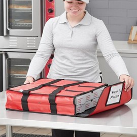 TrueCraftware 24" x 24" Insulated Pizza Delivery Bag - Holds 2 of 22" Pizza - PVC with Nylon Edges Exterior - Hot Pizza Bags for Delivery