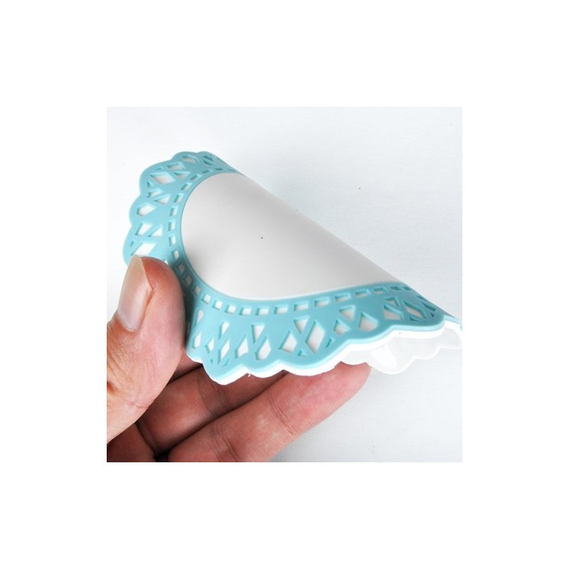 Good-L Antique Lace Style Vinyl Coasters White x Blue Diameter