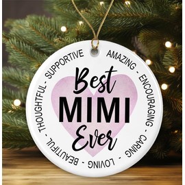 AnhTram97 Best Mimi Ever Christmas Ornament - Xmas Ornament Gift for Mimi - Christmas Ideas for Mimi - Xmas Holidays Celebration Decoration - Merry Christmas Ornament Printed on Both Sides