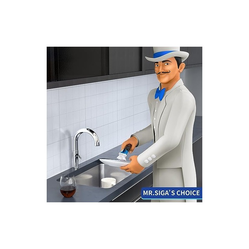 MR.SIGA Cepillo para Polvo dispensador de jabón, Cepillo para Polvo