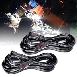 LEDMIRCY LED Rock Lights Extension Cable Wire Cord 2Pin Waterproof 2PCS 5ft 22AWG with Male to Female Connectors 11mm Nut Small Size for LED Work Light Bar Spot Flood Light Driving Fog Lights