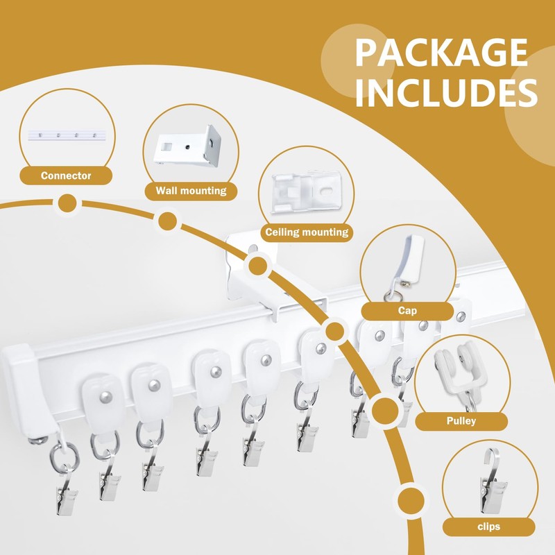 MaKefeile Bendable Ceiling Curtain Track Ceilings Mount or Wall Mounted