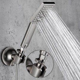 BRIGHT SHOWERS Water Flow Control Valve, Brass Shower Valve with Handle Lever, Flow Regulator Water-Saver Volume, Brushed Nickel