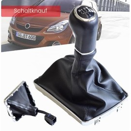Gear Stick Knob + Gear Lever Knob + Retaining Ring Compatible with Opel Astra H 2004-2010 5-Speed Complete Set Car Replacement Part