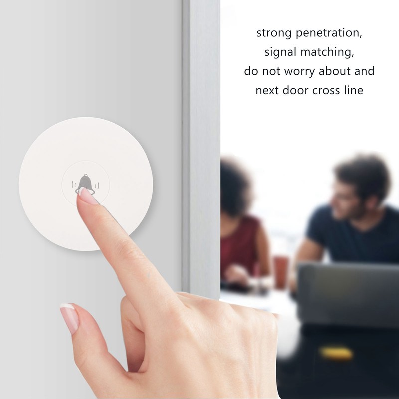 Wireless Doorbell Self Generating 1 Receiver 2 Push Button Battery