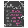 Cohas Hello World Newborn Baby Announcement Sign with Chalkboard Style