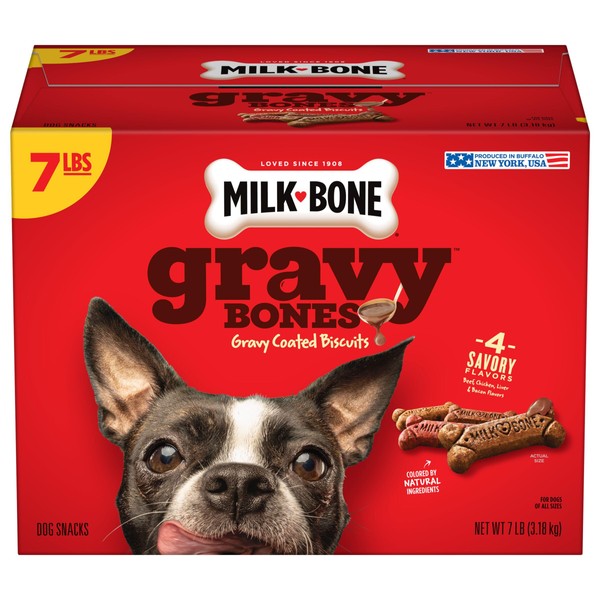 Milk-Bone Gravy Bones Dog Treats with 4 Savory Meat Flavors