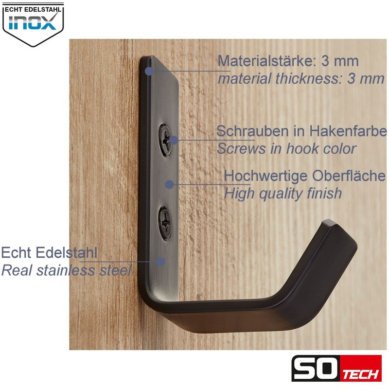 SOTECH Loxten Coat Hooks 142 x 20 x 45 mm