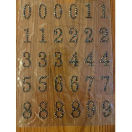 CraftbuddyUS 30pcs Self Adhesive AB Black Crystal Diamante Rhinestone Numbers 0-9