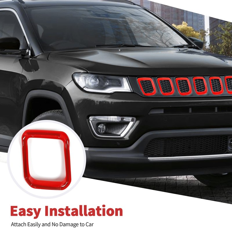 7PCS Front Grill Inserts Grille Cover Trim Exterior Accessories for