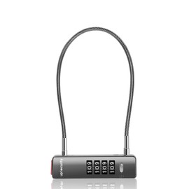 UP Security Lucchetto con cavo a combinazione per uso esterno, serratura combinata a 4 cifre per cancello di recinzione, bagagli da viaggio, serratura a filo sottile con codice, per armadietto, (30 cm