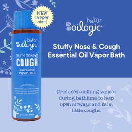 Oilogic Stuffy Nose & Cough Essential Oil Vapor Bath for Babies & Toddlers - Gentle Baby Bath Essentials – Pediatrician-Tested & Safe for Babies, 12.9 Fl Oz