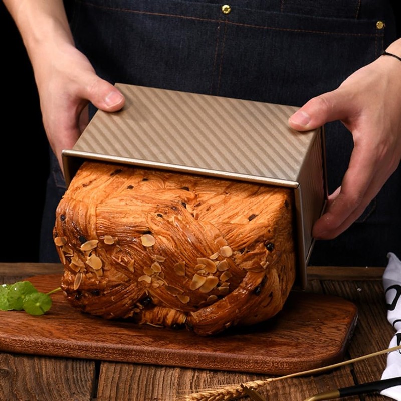 nuumee Non-Stick Carbon Steel Loaf Pan with Sliding Lid /