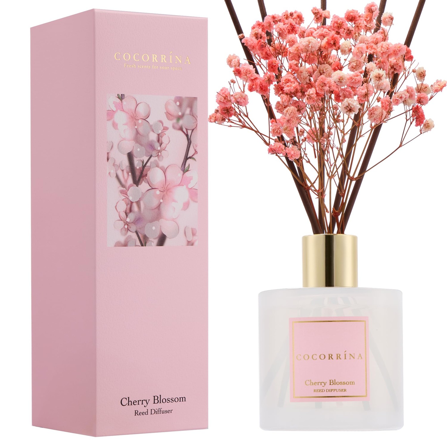 COCORRÍNA Reed Diffuser - Cherry Blossom 6.7 Fl.oz Reed Diffuser Set ...