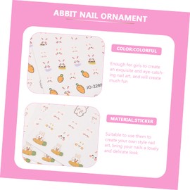 OHPHCALL Rabbit Nail Art Stickers 10 Sheets Press Nails for Women Easter Decorations