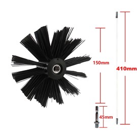 16FT 14pcs Chimney Sweep Kit, Flexible Chimney Cleaning Brush Kit Air Duct Cleaning Kit, Nylon Dryer Vent Cleaner Kit with 12 Flexible Chimney Rods & 2 Brush Head