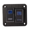 2 Gang Rocker Switch Panel Waterproof ON OFF Blue Backlit
