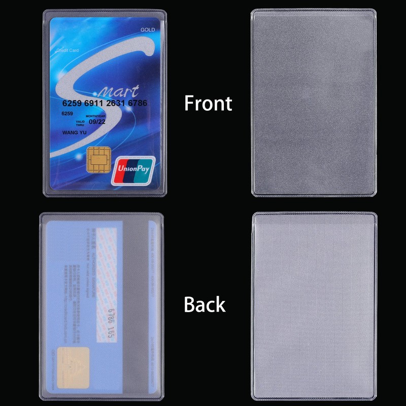 100 Pieces Plastic ID Credit Card Holder Vertical Business Card