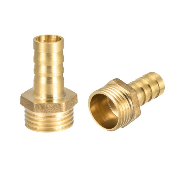 sourcing map Brass Hose Barb Fitting,Connector,12mm Barb x G1/2 Male