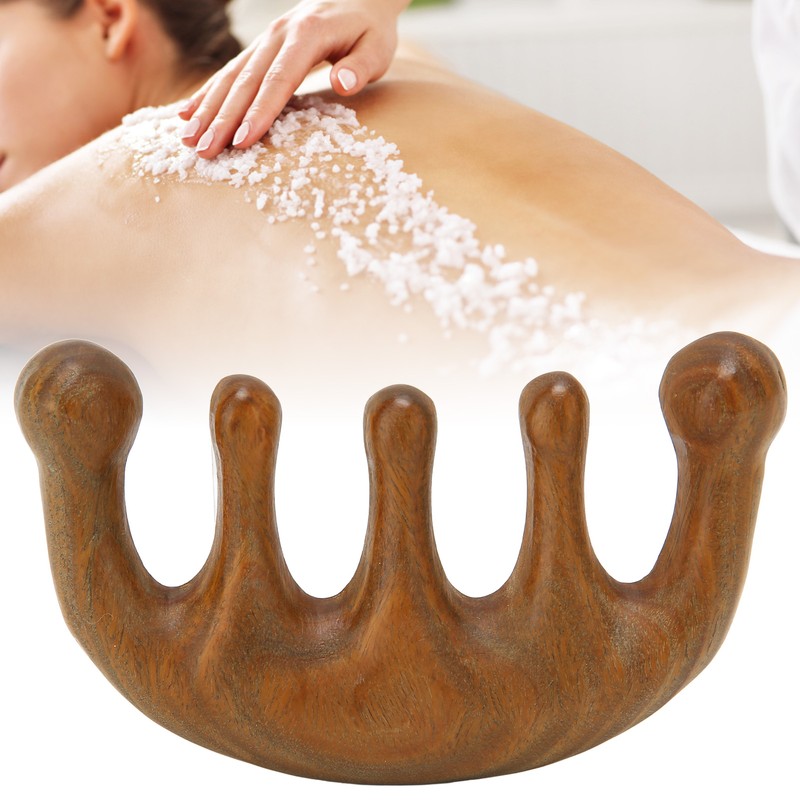 Wood Massage Comb Sandalwood Scraping Scalp Massage Comb for Head