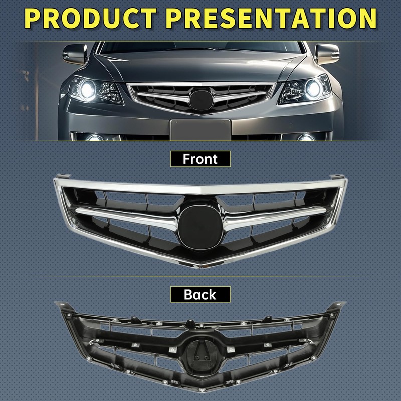 JMTAAT Front Grille Compatible with 2006 2007 2008 Honda Acura