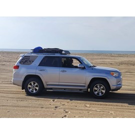 Xinghe for Toyota 4Runner 2010–2023, Rear Side Window Mountain American Flag Decal, Matte Black USA Flag Vinyl Sticker, Patriotic Accessories for 5th Gen 4Runner SUV