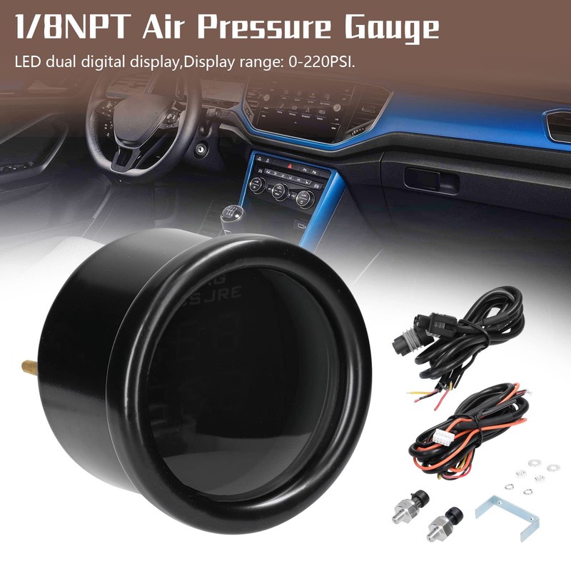 Eacam Dual Display Air Pressure Guage LED Digital Air Suspension