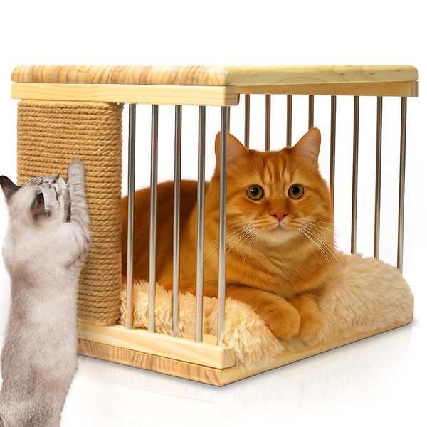 Wooden Cat House Side Table – Indoor Cat Furniture -
