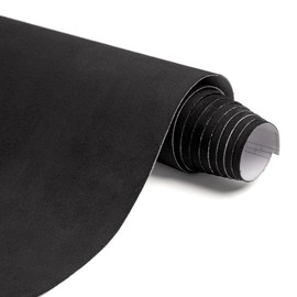 Lypumso Black Suede Wrap - 17in x 70in Self Adhesive Headliner Fabric Vinyl Car Wrap, Stretchable DIY Interior Sticker Sheet Suitable for Car Interior Furniture Home Decor