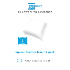 Pillows With A Purpose Pillow Inserts - Pack of 2 - 18" x 18" Square Decorative Throw or Sham for Couch - Bed - Sofa