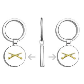 HJ Media US Army Infantry Metal Round Metal Key Chain Keychain Ring