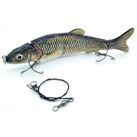 SIMSA-Expert Shed Wobbler Swimbait Artificial Bait (16.5 cm, 38 g) + Steel Leader (30 cm) Set for Pike Perch Zander