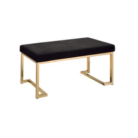 ACME Furniture Boice Bench, One Size, Black Fabric and Champagne