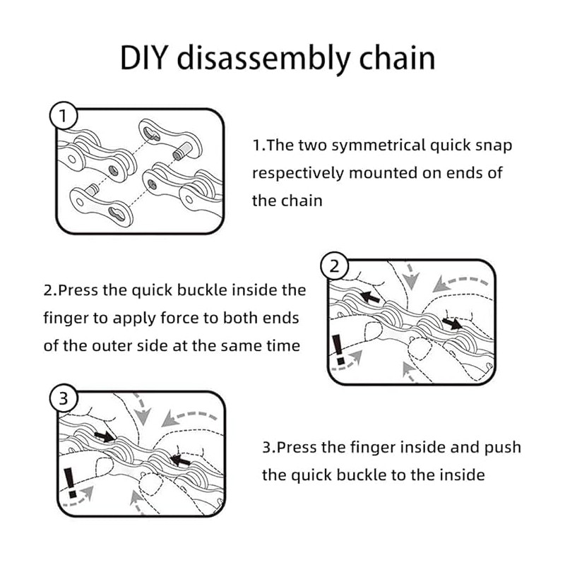 9 Speed Bike Chain 1/2" x 11/128" 116 Links Electroplated