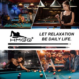 HMQQ 58" 2-Piece Fiberglass Graphite Composite Billiard Pool Cue Sticks (Several Colors Available, Weight from 21oz) (Blue)