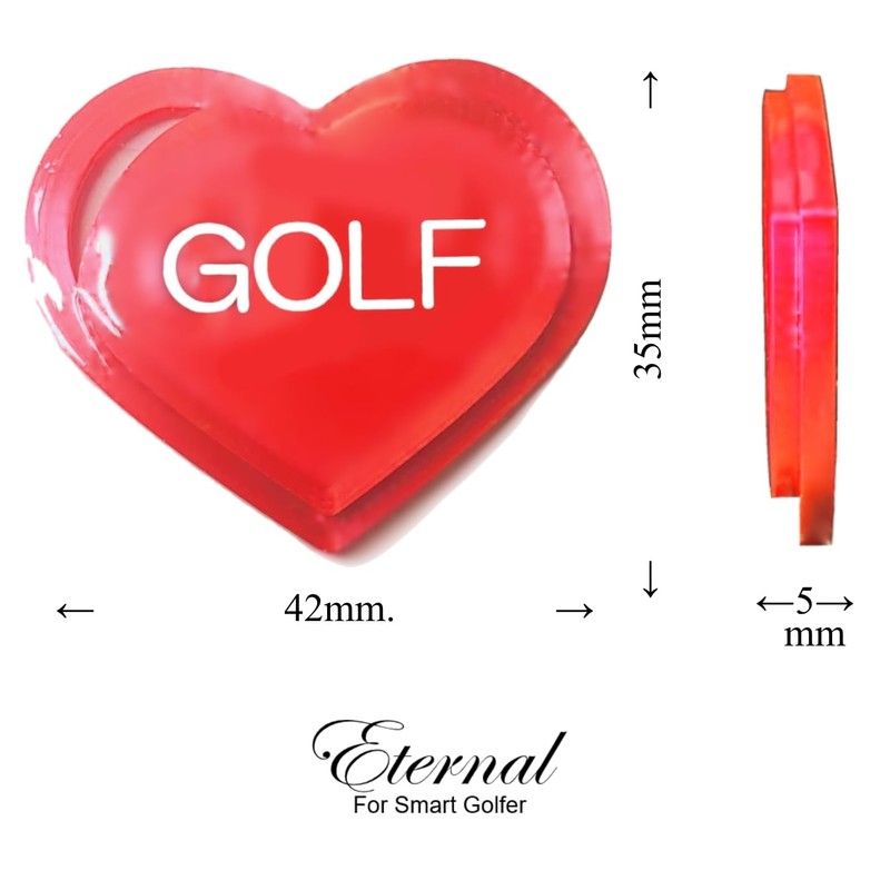 Heart Shaped Golf Marker, Cute & Conspicuous, Easy to Find