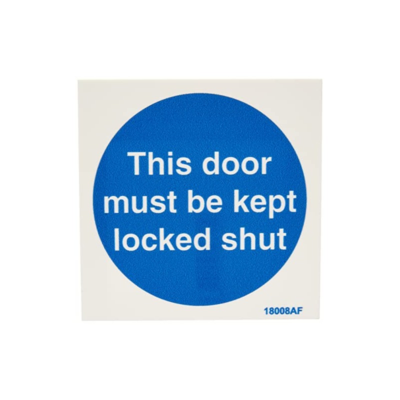 V Safety This Door Must Be Kept Locked Shut Sign