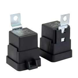 JM-057/MAX-80A-5P 5 Pin DC 12V 80A Relay Truck Van Motorcycle Boat Multi-Purpose Automotive Relay Heavy Duty Standard Relay for Car Engine, Car GM Replacement Accessories Pack of 2