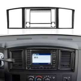 BRMYL Center Control CD Panel Decals for 2006 2007 2008 Dodge Ram 1500 2500 3500 Accessories Carbon Fiber Interior Stickers