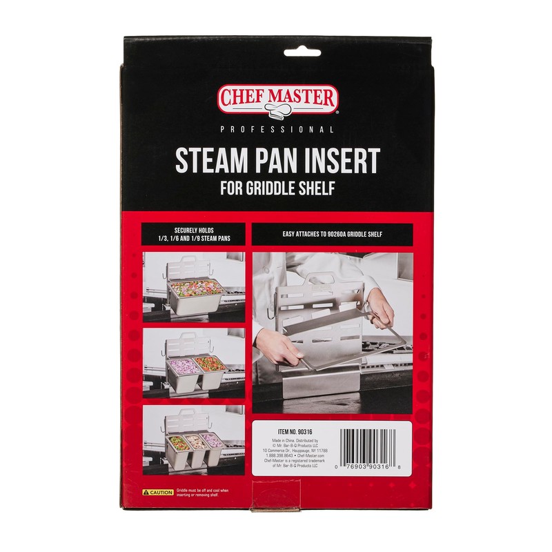 Chef Master Steam Pan Insert for Griddle Shelf Set –