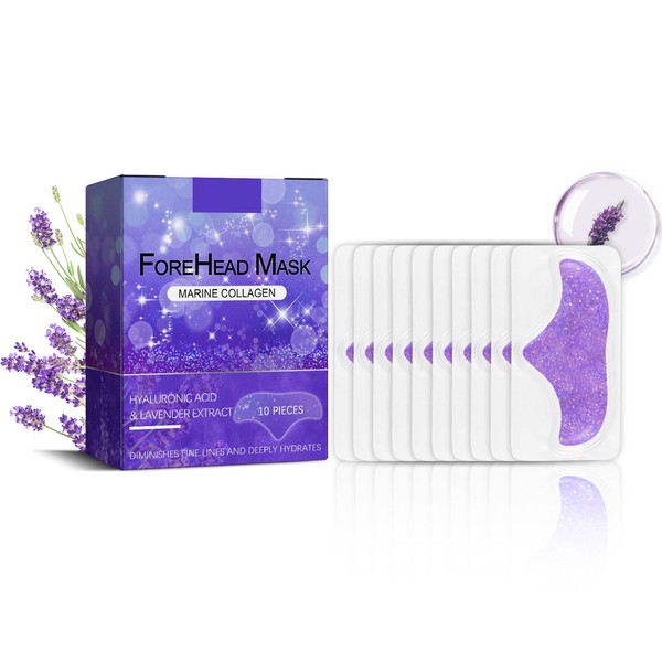 Forehead Wrinkle Patches 10pcs, Lavender Anti-Wrinkle Patches Smooth Fine Lines