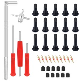 OFBAND 40PCS Tire Valve Stem Tool Kit,Professional Car Tool Kit with Valve Stem Core for Car Tire Repair,Universal Double Head Rubber Valve Stem Removal Tool Fits Most Cars,Trucks,SUVs