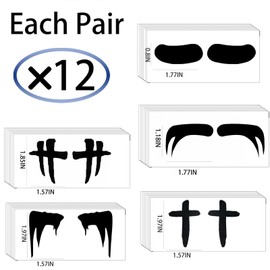 60 Pairs Eye Black Temporary Tattoos, Sports Face Eye black Temporary Tattoos for Baseball Football Softball Themed Party Birthday Party Supplies (Mix)
