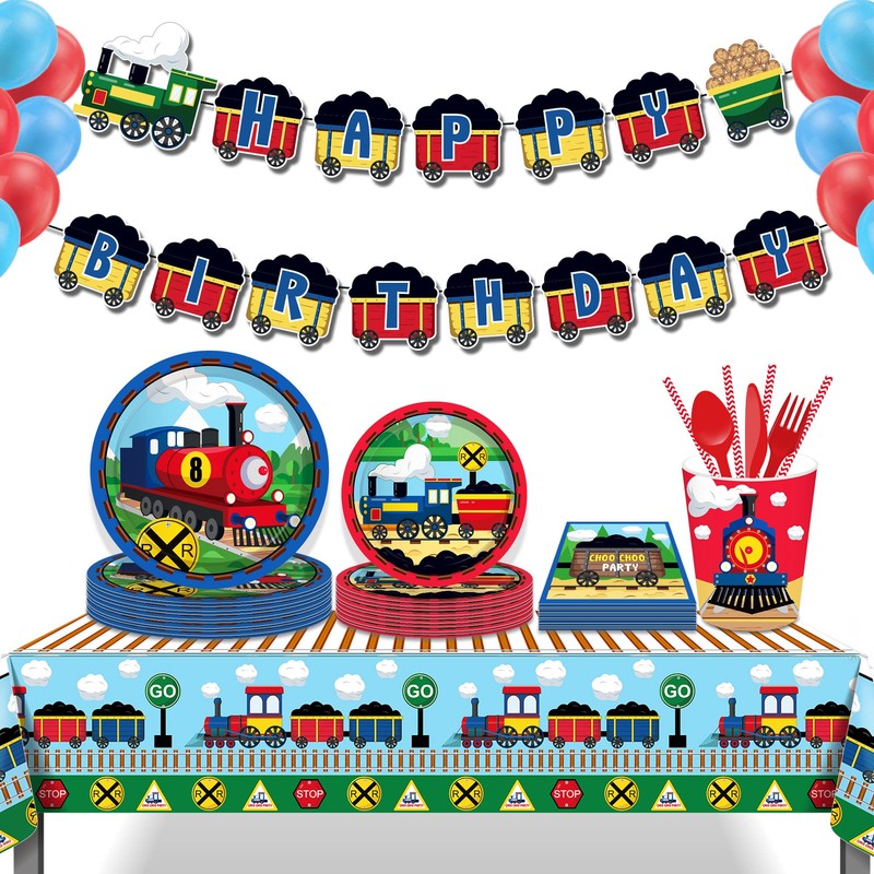 CC HOME 1 Pack Train Plastic Tablecloth 54 x 87